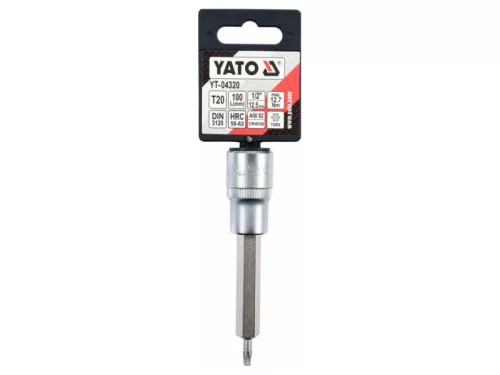 YATO Hosszú bit dugókulcs Torx 1/2" T20 CrV