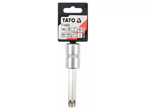 YATO Hosszú bit dugókulcs Torx 1/2" T60 CrV