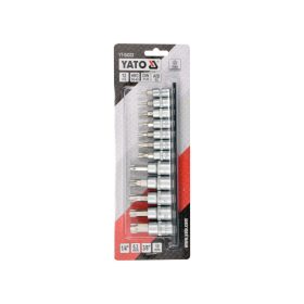   YATO Bit dugókulcs készlet 12 részes lyukas Torx 1/4", 3/8" CrV