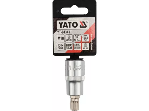 YATO Bit dugókulcs Spline 1/2" M10 CrV