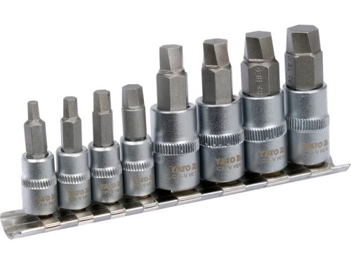 YATO Roncsolt imbuszcsavar kiszedő dugókulcs készlet 8 részes 1/4" 3/8"