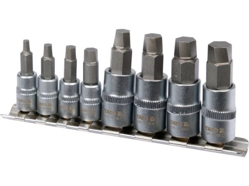 YATO Roncsolt imbuszcsavar kiszedő dugókulcs készlet 8 részes 1/4" 3/8"