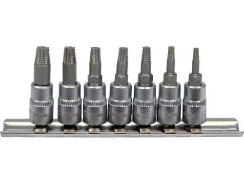 YATO Roncsolttorxcsavar kiszedő dugókulcs készlet 7 részes 1/4"
