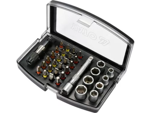 YATO Bithegy és dugókulcs készlet 34 részes 1/4" S2