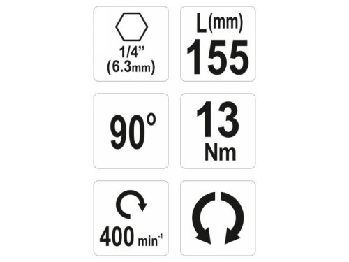 YATO Sarokcsavarozó adapter 90° 155 mm