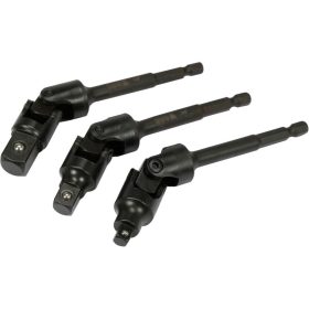   YATO Csuklós dugókulcs adapter készlet 3 részes 1/4" Hex -> 1/4" 3/8" 1/2" négyszög CrV