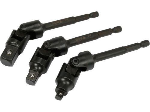 YATO Csuklós dugókulcs adapter készlet 3 részes 1/4" Hex -> 1/4" 3/8" 1/2" négyszög CrV