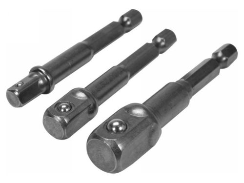 YATO Dugókulcs adapter készlet 3 részes 1/4" Hex -> 1/4", 3/8", 1/2" négyszög