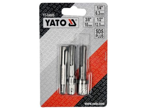 YATO Dugókulcs adapter készlet 3 részes SDS-Plus -> 1/4", 3/8", 1/2" négyszög