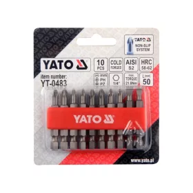   YATO Bithegy készlet 10 részes 50 mm (5-6 mm-PH1-PH2-PZ1-PZ2)