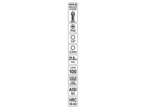 YATO Bithegy PH2 x 100 mm S2