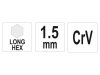 YATO Hosszú imbuszkulcs 1,5 mm CrV