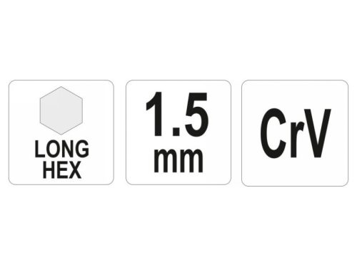 YATO Hosszú imbuszkulcs 1,5 mm CrV