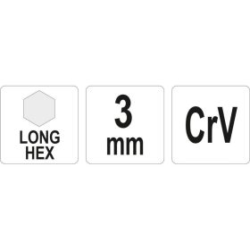 YATO Hosszú imbuszkulcs 3,0 mm / 20 x 100 mm CrV