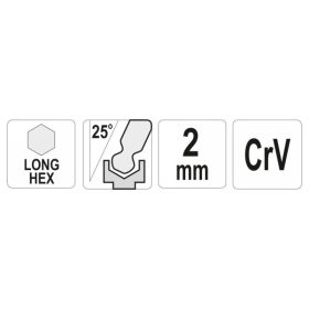 YATO Hosszú gömbfejű imbuszkulcs 2,0 mm CrV