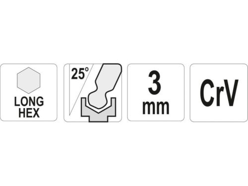 YATO Gömbfejű imbuszkulcs 3,0 mm / 20 x 100 mm CrV