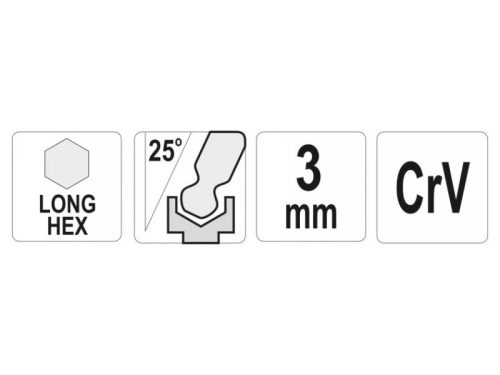YATO Gömbfejű imbuszkulcs 3,0 mm / 20 x 100 mm CrV