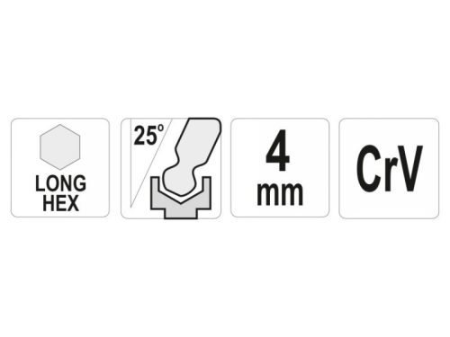 YATO Gömbfejű imbuszkulcs 4,0 mm / 25 x 105 mm CrV