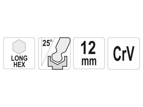 YATO Hosszú gömbfejű imbuszkulcs 12,0 mm CrV