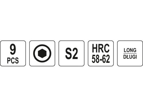 YATO Hosszított imbuszkulcs készlet 9 részes 1,5 - 10 mm S2