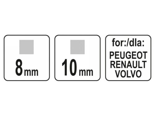 YATO Olajleeresztő kulcs 8 x 10 mm (Peugeot, Renault, Volvo)