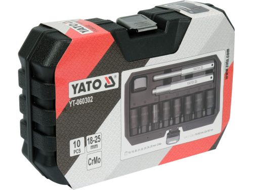 YATO Gépi dugókulcs készlet 10 részes 18-25 mm biztonsági kerékcsavarokhoz