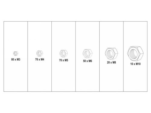 YATO Hatlapú csavaranya készlet 300 részes M3-M10
