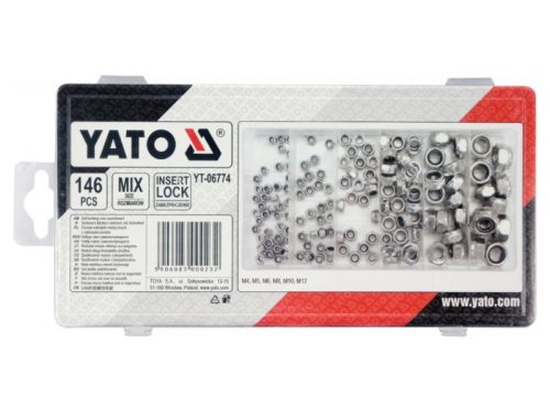 YATO Hatlapú önzáró csavaranya készlet 146 részes M4-M12