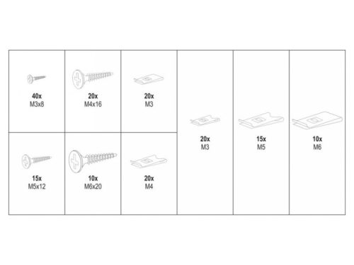 YATO Karosszérria csavar és alátét készlet 170 részes