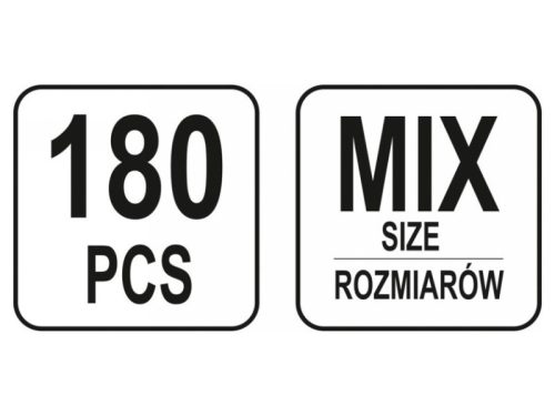 YATO Kábelátvezető gumigyűrű készlet 180 részes