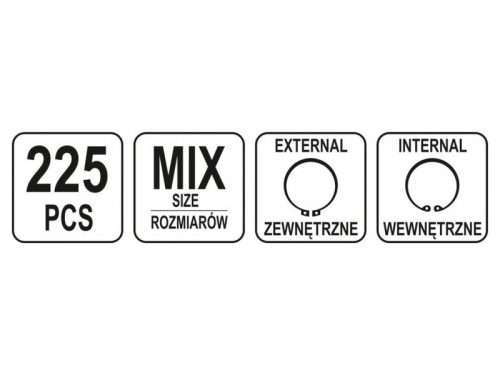 YATO Seeger gyűrű készlet külső-belső 225 db