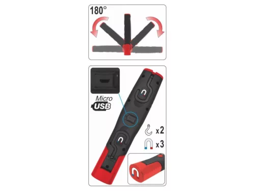 YATO Akkus LED lámpa 30+7 LED