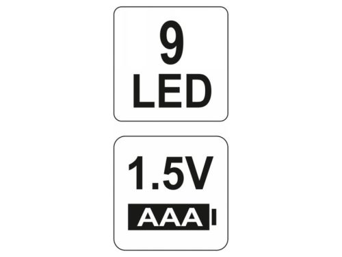 YATO Elemes LED zseblámpa 30 lm alumínium fekete 3 x AAA