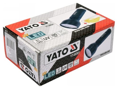 YATO Elemes UV zseblámpa + szemüveg 3 x AA