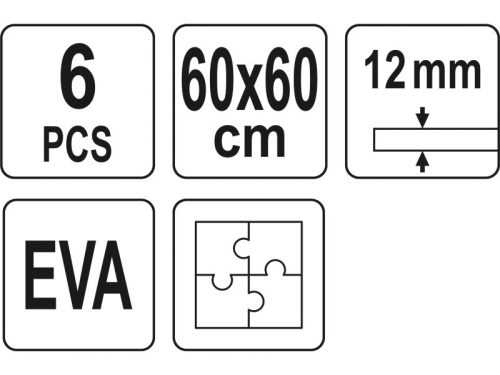 YATO Habszivacs szőnyeg 600 x 600 mm (6 db)