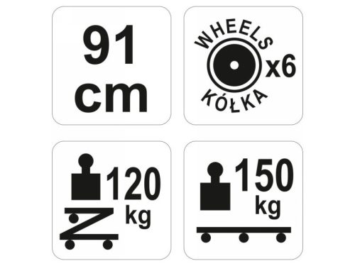 YATO Görgős fekpad 910 mm székké alakítható