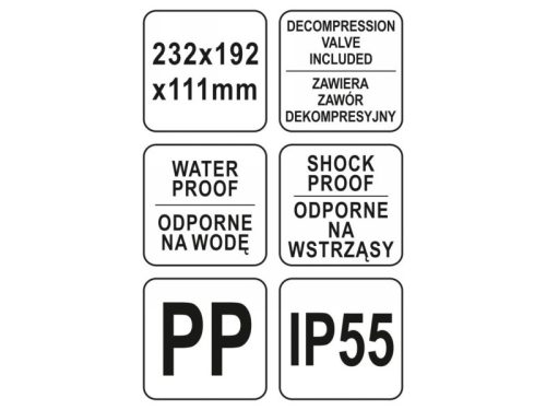 YATO Szerszámkoffer habszivacs betéttel 232 x 192 x 111 mm