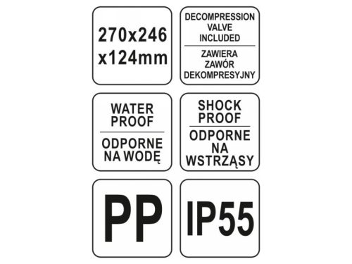 YATO Szerszámkoffer habszivacs betéttel 270 x 246 x 124 mm