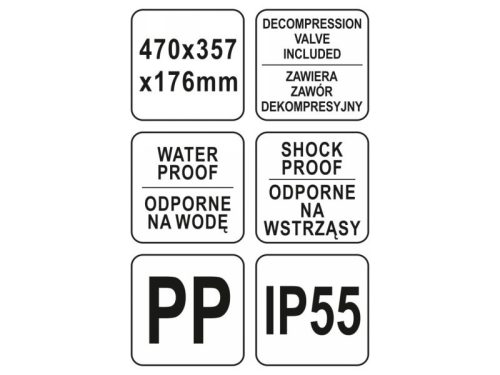 YATO Szerszámkoffer habszivacs betéttel 470 x 357 x 176 mm