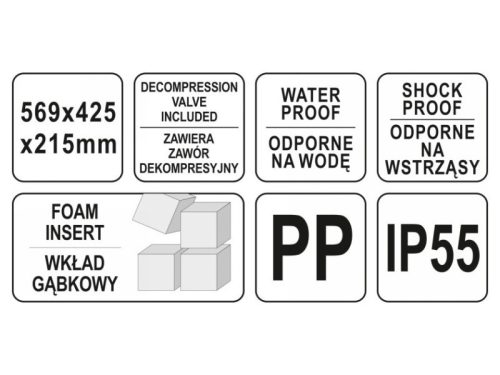 YATO Szerszámkoffer habszivacs betéttel 569 x 425 x 215 mm