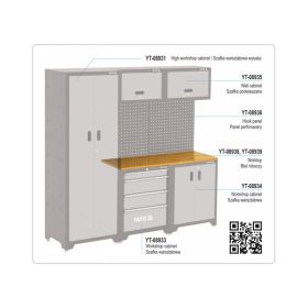 YATO Fa munkalap 2 alsó szekrényhez 1320 x 457 x 22 mm