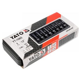   YATO Gépi hosszú bit dugókulcs készlet 8 részes Torx 1/2" T30-T80 CrMo