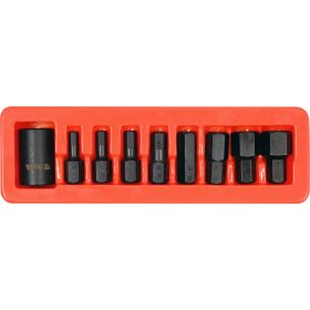   YATO Gépi imbusz bit készlet 9 részes 1/2" 6-19 mm dugókulcs adapterrel
