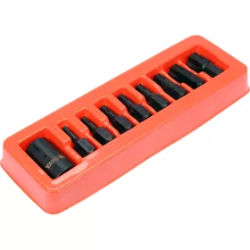  YATO Gépi torx bit készlet 9 részes 1/2" T30-T70 dugókulcs adapterrel