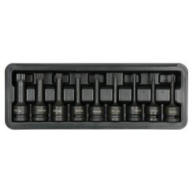   YATO Gépi hosszú bit dugókulcs készlet 9 részes Spline 1/2" M4-M16 CrMo