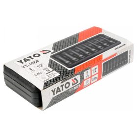   YATO Gépi hosszú bit dugókulcs készlet 8 részes Spline 1/2" M5-M18 CrMo