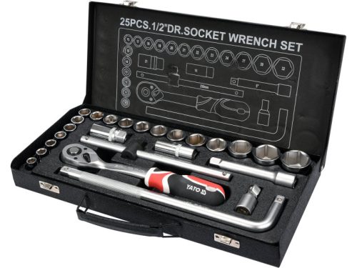 YATO Dugókulcs készlet 25 részes 1/2" 10-32 mm CrV