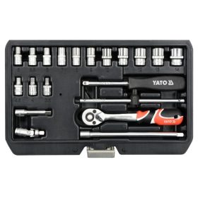 YATO Dugókulcs készlet 20 részes 1/4" 3,5-14 mm CrV