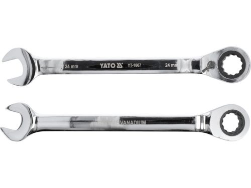 YATO Racsnis irányváltós csillag-villáskulcs 24 mm / 330 mm 72T CrV