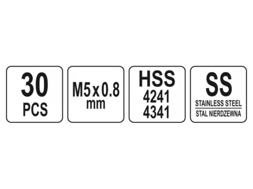YATO Menetjavító készlet 30 részes M5 0,8 mm